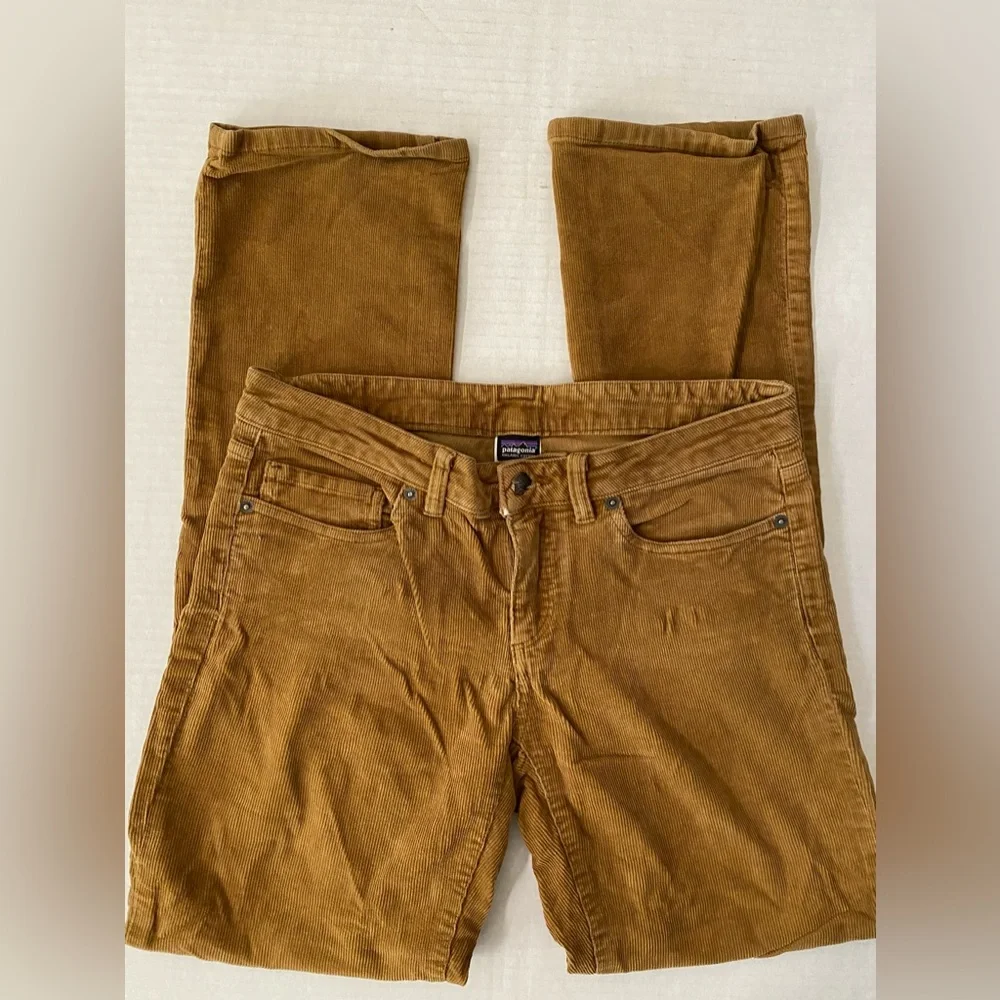 Patagonia Organic Cotton Corduroy Pants Mustard Tan Women's Size 27 - Picture 1 of 13